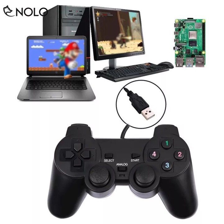 Tay Chơi Game Gamepad Đơn Có Rung EW2008 Hỗ Trợ Windows 10 Kết Nối Qua Cổng USB