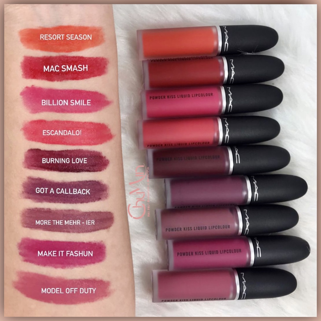 Son Kem Lì Mềm MAC PowderKiss Liquid Lipcolour 5ml Đủ Mầu