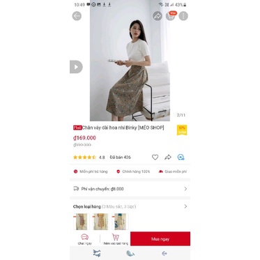 Pass váy hoa Méo shop size S