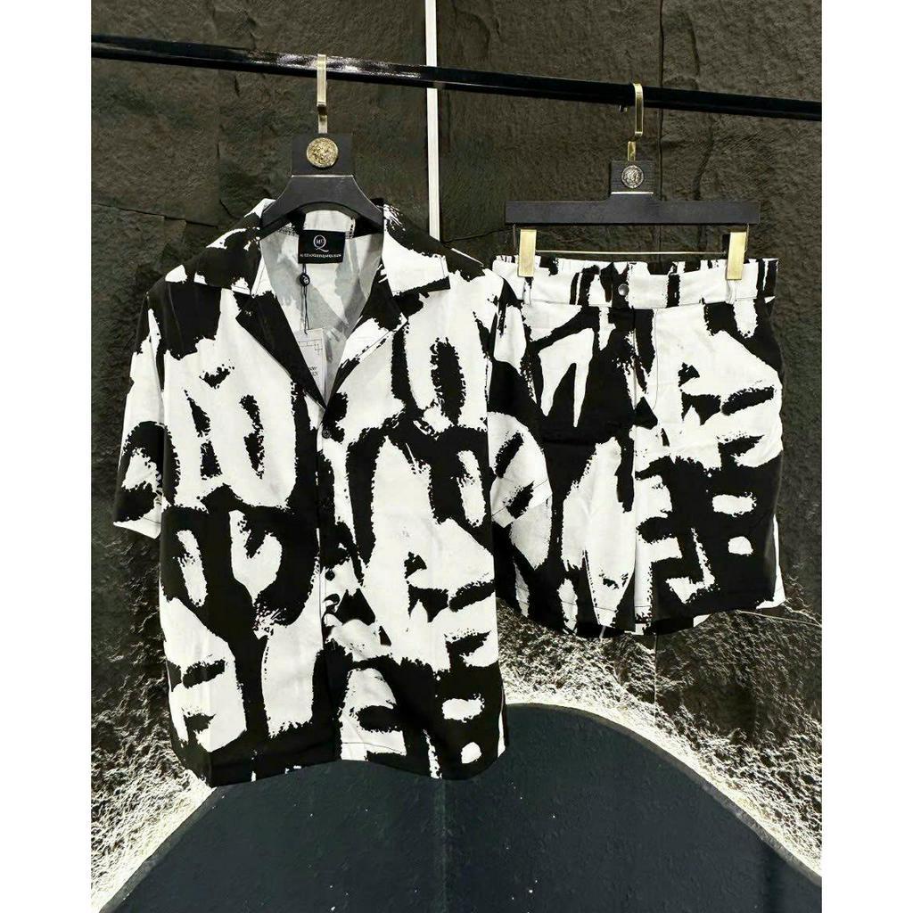 Bộ Pyjama Cộc Tay Nam Mặc Mùa Hè Họa Tiết Cực Đẹp - Hàng Siêu Cấp New 2023
