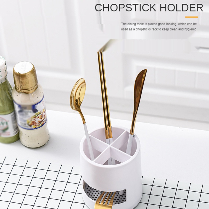 Giá Đỡ Đũa Muỗng Nĩa 4 Ngăn Tiện Dụng Cho Nhà Bếp