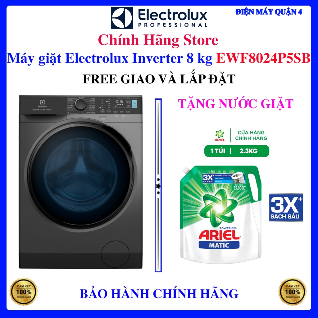 Máy giặt Electrolux Inverter 8 kg EWF8024P5SB