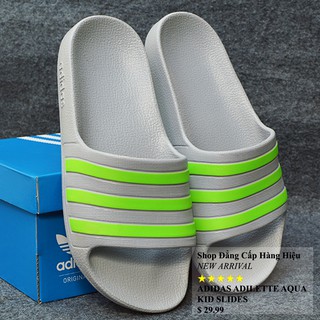 Dép trẻ em Adidas Adilette Aqua Kid màu trắng sọc chuối