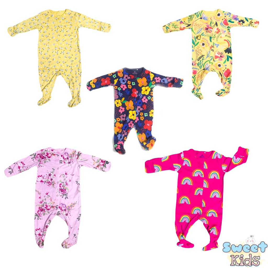 Bodysuit/body liền tất/sleep suit/đồ liền thân cho bé gái và bé trai giá rẻ, họa tiết đa dạng, mẫu ngẫu nhiên