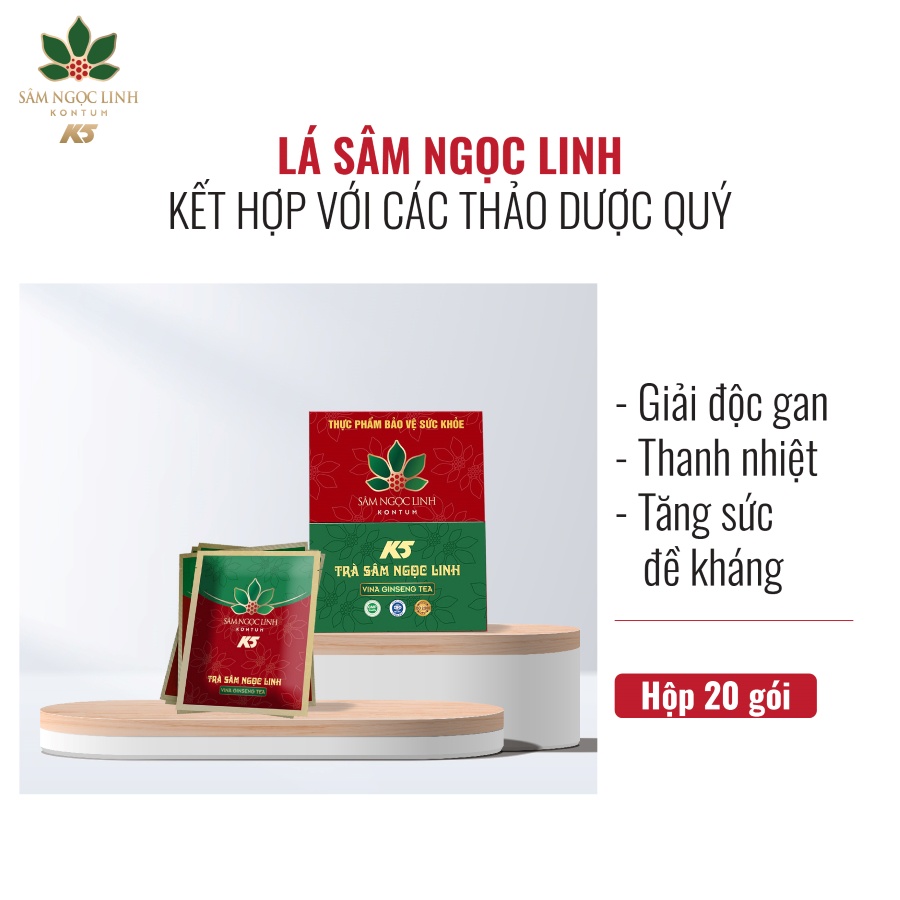 Trà Sâm Ngọc Linh Kon Tum K5 (Hộp 20 gói)