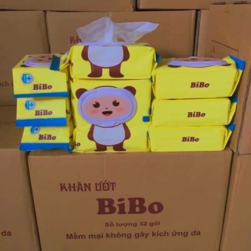 [Combo 10 Gói TẶNG 1 GÓI] Khăn giấy Ướt Bibo 100 Tờ Cho Bé Hàng Việt Nam Cao Cấp Được Tin Dùng