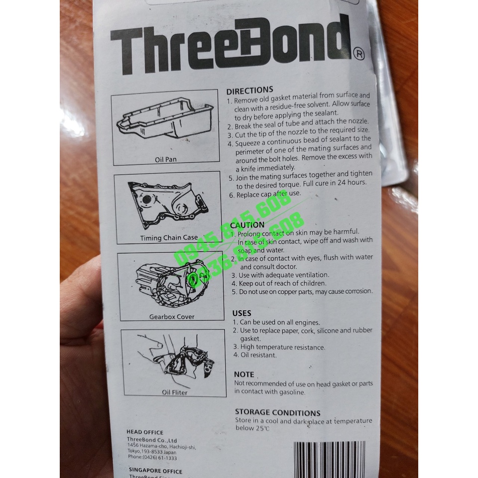 Keo máy ThreeBond. Keo tạo doăng mặt máy tuýp 85g