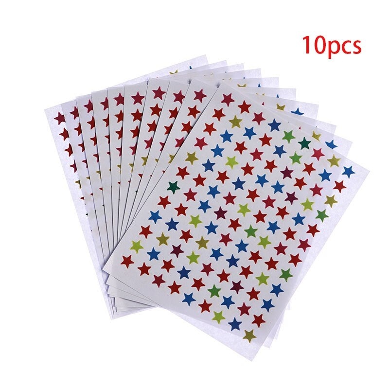 Túi 10 Miếng Dán Giấy Hình Ngôi Sao Mặt Cười