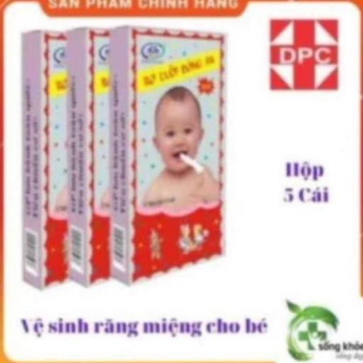 1K Gạc Rơ Lưỡi Đông Pha Hộp 5 Cái- Rơ lưỡi, vệ sinh khoang miệng cho bé, hạn chế tưa lưỡi