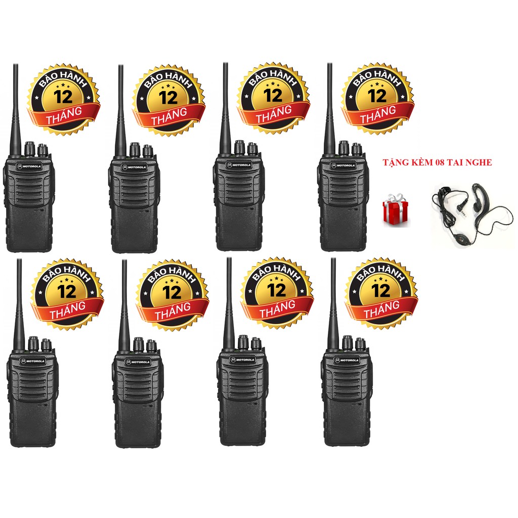 Bộ 8 Bộ đàm Motorola chất lượng cao GP728 (Siêu bền bỉ, Bộ đàm xây dựng, Bộ đàm công trường)