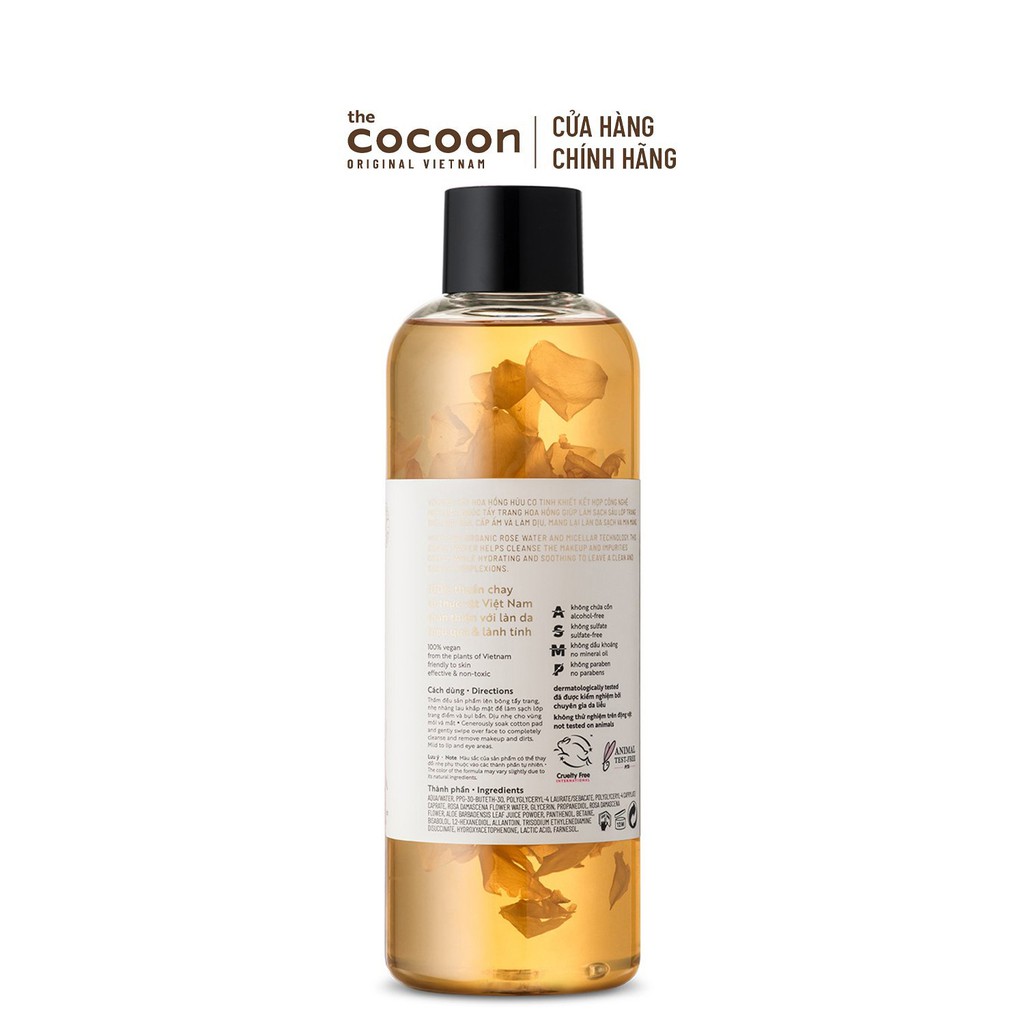 [Mã COSCN5 giảm 8%] Bigsize - Nước tẩy trang hoa hồng Cocoon tẩy sạch makeup &amp; cấp ẩm 500ml