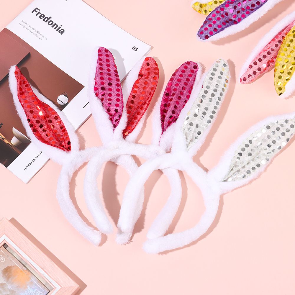 Băng Đô Tai Thỏ Nhiều Màu Hóa Trang Phục Sinh Dễ Thương Cho Nữ