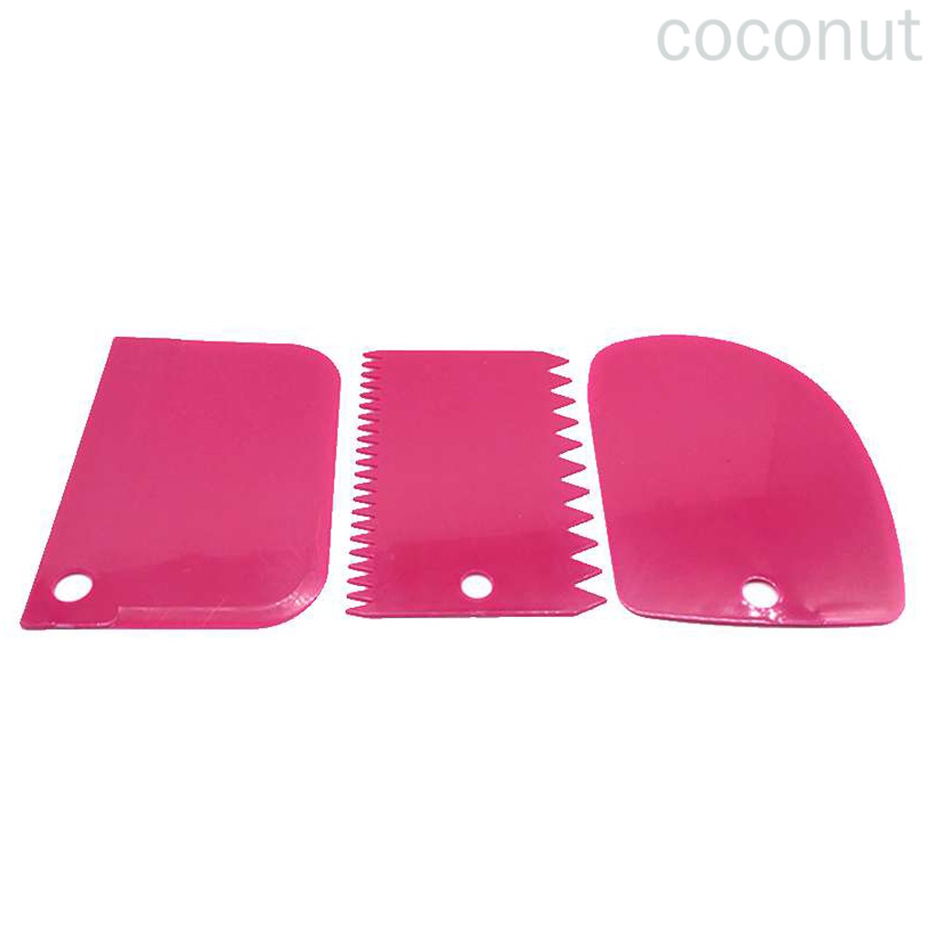 3 cái nhựa có thể tái sử dụng nhiều màu sắc đa chức năng không đều đặn Cạnh răng tự làm Bộ dụng cụ cạo kem Bộ dụng cụ làm khuôn bánh