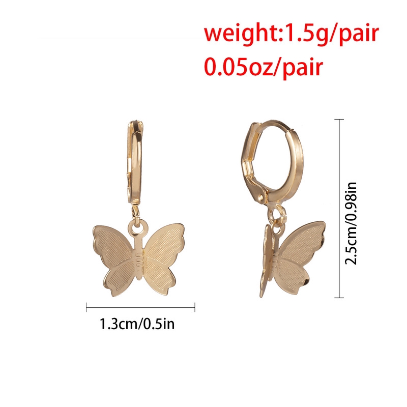 Set Dây Chuyền Và Khuyên Tai Hình Bướm Xinh Xắn Dành Cho Nữ