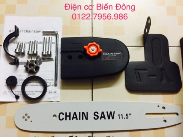 Bộ lam cưa xích hộp đỏ 12 chuyển máy màu thành máy cưa xích