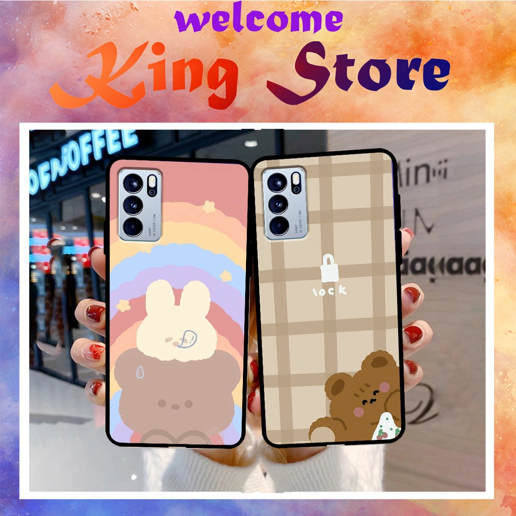 [FreeShip ExTra] Ốp lưng Oppo Reno 4/Reno 4 Pro/Reno 5/Reno 6/Reno 6Z in hình gấu dễ thương, giá cực tốt