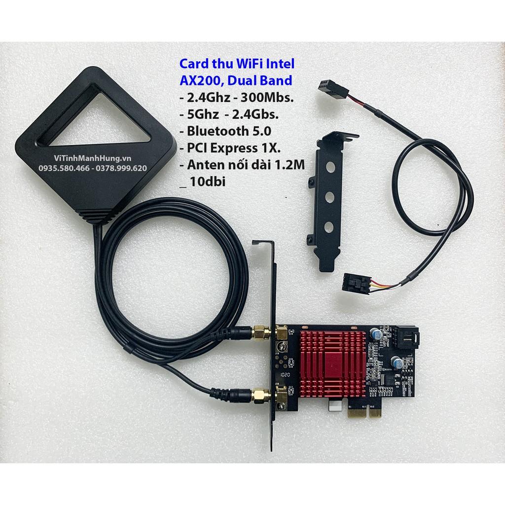 Card thu WiFi Intel AX200, Dual Band, 5G – 2.4Gbs, Bluetooth 5.0, có tản nhiệt. | BigBuy360 - bigbuy360.vn