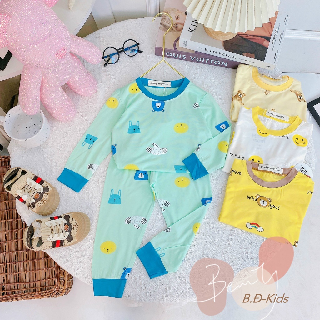 [Bé 7-20kg] Bộ Dài Tay Thunh Lạnh in hình Hàng Chuẩn Loại 1 MINKY MOM cho bé trai bé gái từ 7-20kg