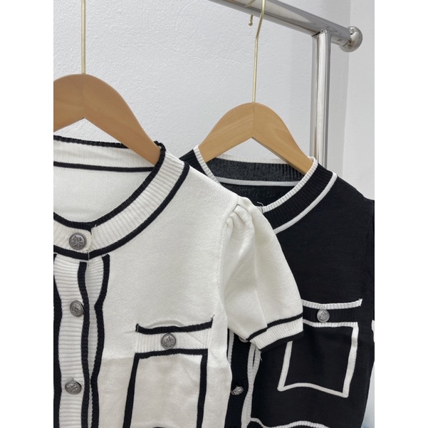 ÁO LEN VIỀN CÚC NGỌC TAY CỘC MS13223