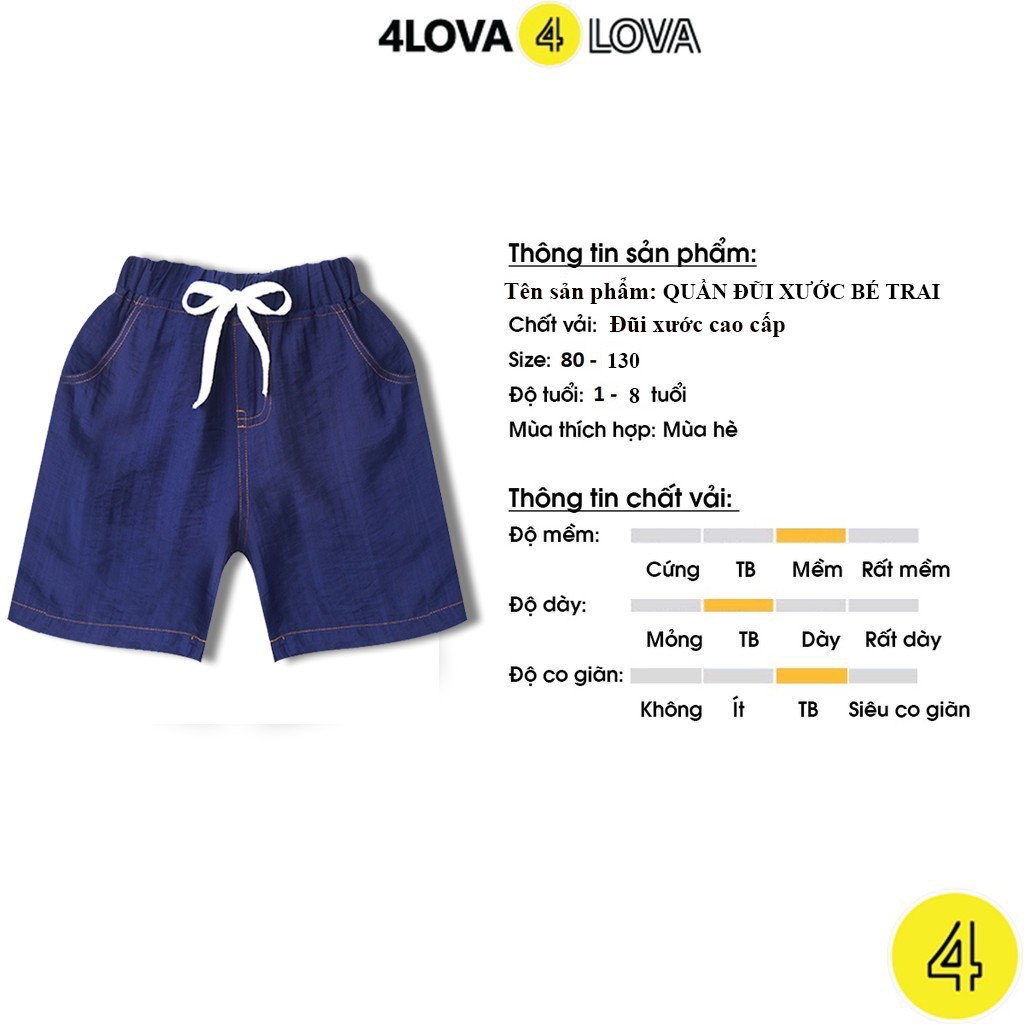 Quần short đũi bé trai 4LOVA chất đũi cotton cao cấp kiểu dáng thể thao cá tính khỏe khoắn KID052