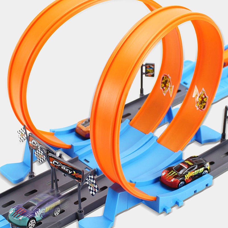 Catapult xe ô tô đồ chơi Hot Wheels Đường đua TỰ LÀM đường đua xe kim loại sinh nhật cho trẻ em Đồ chơi giáo dục phù hợp