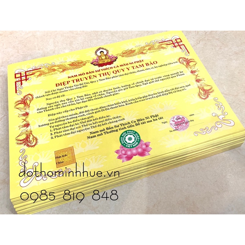 Điệp Quy y Tam Bảo