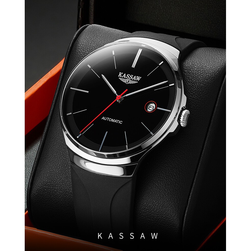Đồng hồ nam chính hãng KASSAW K808-1 Kính sapphire ,chống xước,Chống nước 50m,BH 24 tháng,Máy cơ (Automatic) ,dây cao su