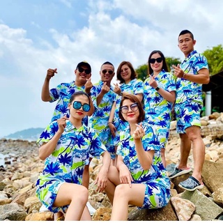 ⚡GH Hỏa tốc⚡Bộ quần áo đi biển, mẫu cây dừa trắng, mẫu hot bán chạy