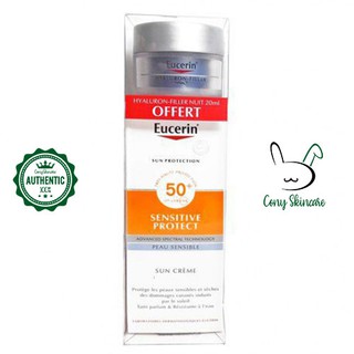 Set Kem Chống Nắng Eucerin Sun Fluid Sensitive Protect 50ml Tặng Kem Dưỡng Chống Lão Hóa Ban Đêm Eucerin 20ml