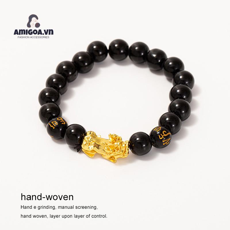 ✨✨Vòng Tay Chuỗi Hạt May Mắn Mạ Vàng Với Sáu Chữ Cái