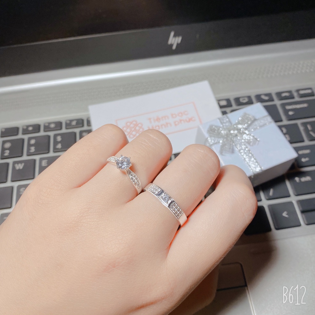 Nhẫn đôi bạc nam nữ bạc ta xịn không xỉn màu, nhẫn cặp tình yêu - Mã TSJC25