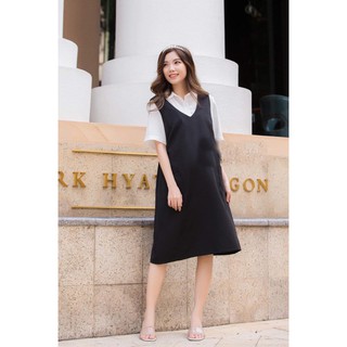 Yếm bầu công sở chất dày dặn mịn đẹp cao cấp váy yếm bầu màu đen(không áo)
