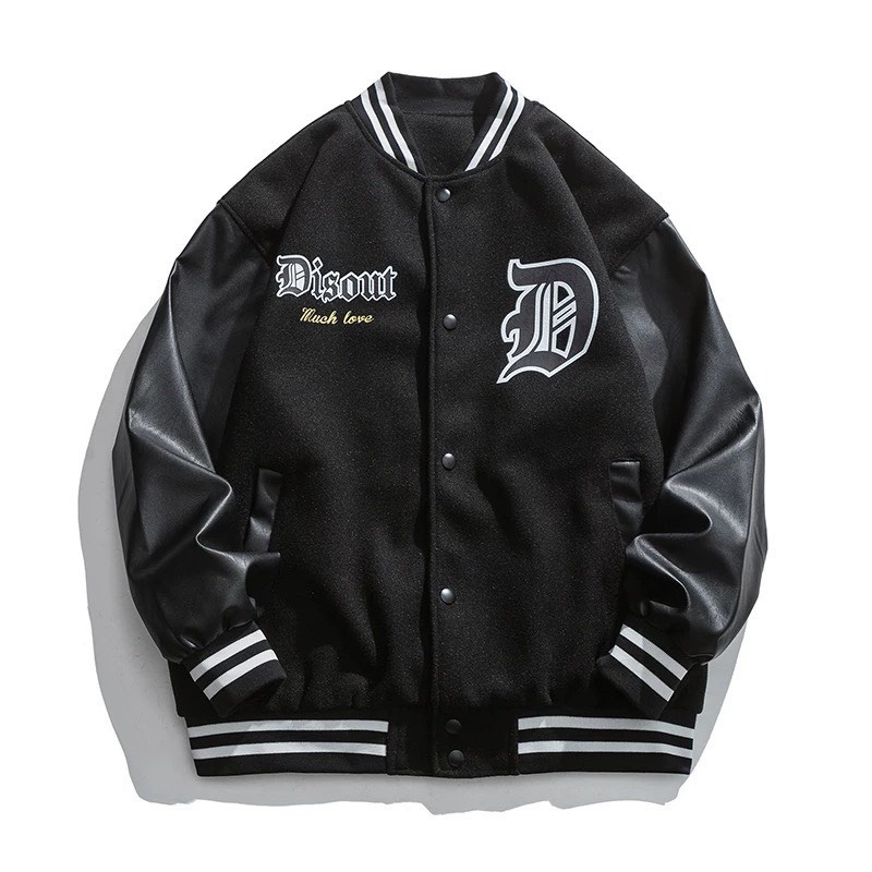 Áo Khoác Bomber Nam Tay Da,Áo Khoác Bomber Nữ Cao Cấp Chất Liệu Nỉ Cotton Bền Đẹp Tay Da Lộn Mềm Mại-Shopbonbon11