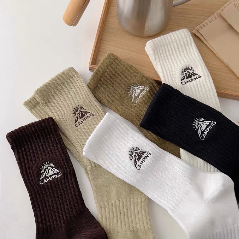 Tất vớ cao cổ nam/nữ thêu hình Camping đẹp -  bedth.socks