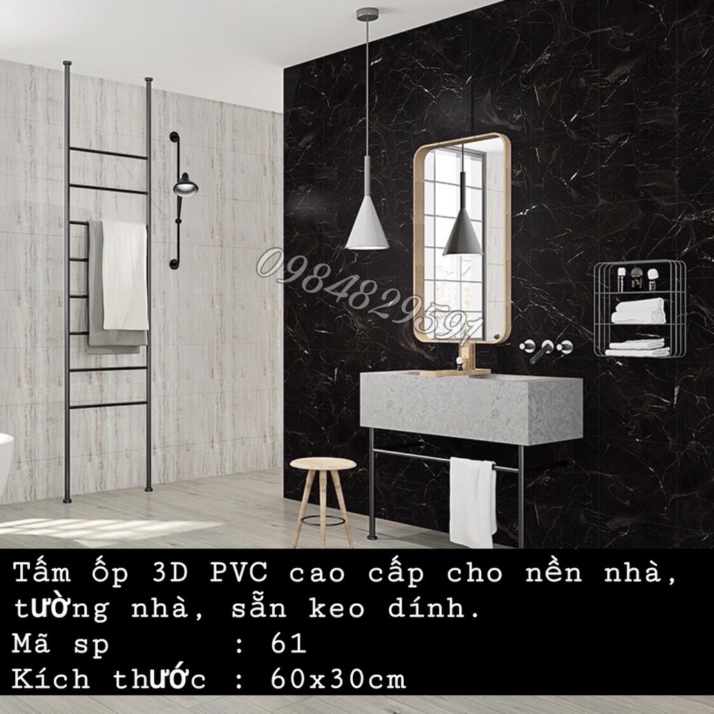 Siêu rẻ_Tấm ốp 3D PVC cao cấp cho nền nhà, tường nhà, sẵn keo dính.