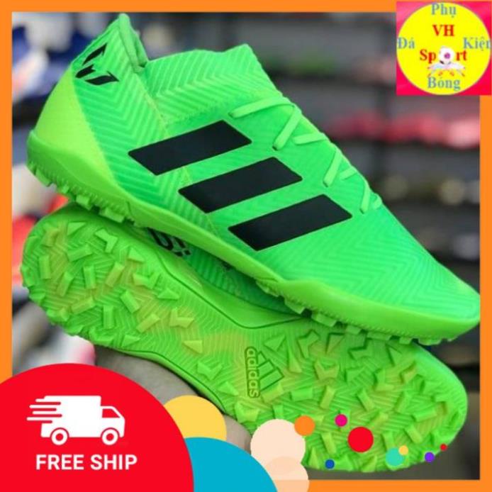 Giày đá bóng ,đá banh sân cỏ nhân tạo Adidas Nemeziz 18.3 TF Xanh Chuối pi 👞