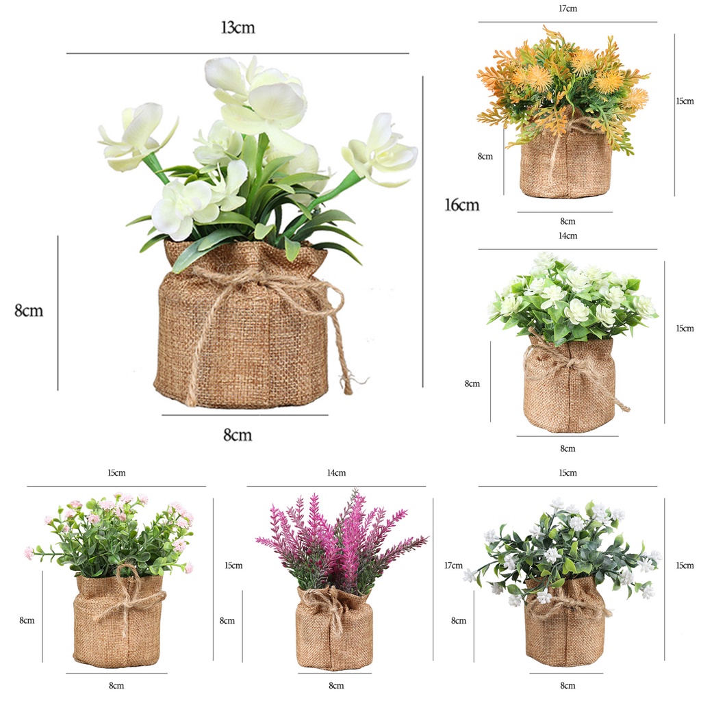 Chậu Cây Giả Bằng Nhựa Lanh Trang Trí Nhà Cửa