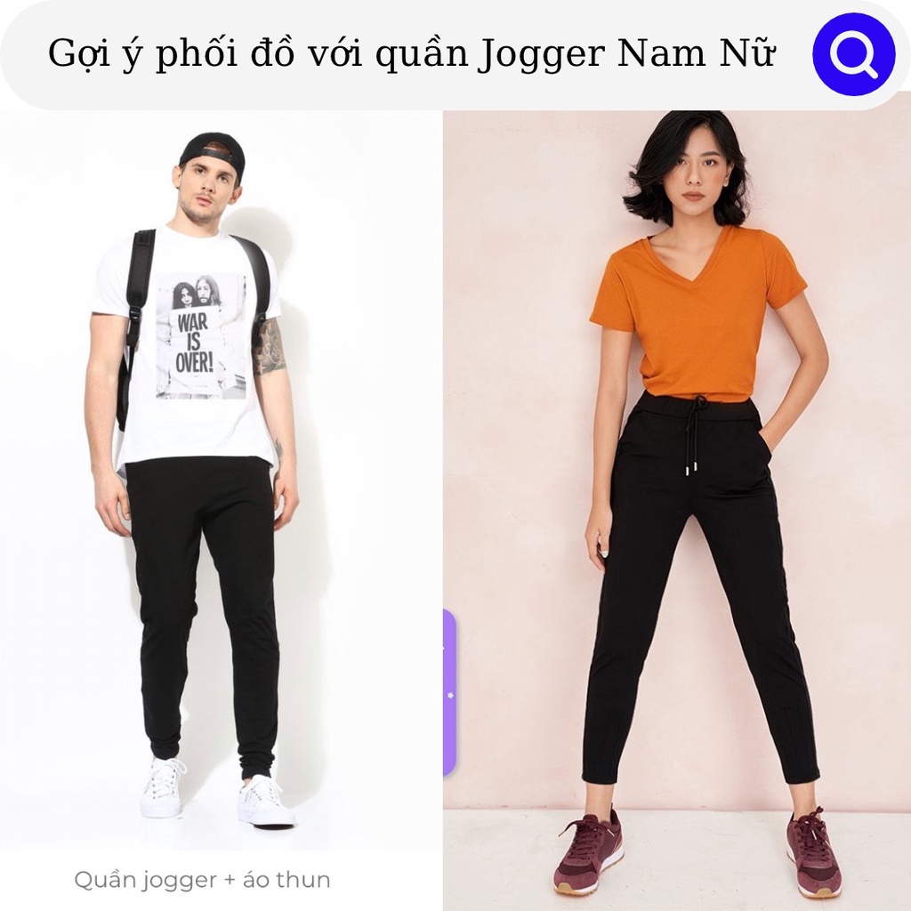 QUẦN JOGGER NAM NỮ TRƠN BASIC Thun Poly Phong Cách Thể Dục Thể Thao Năng Động, Men Lì Fashion