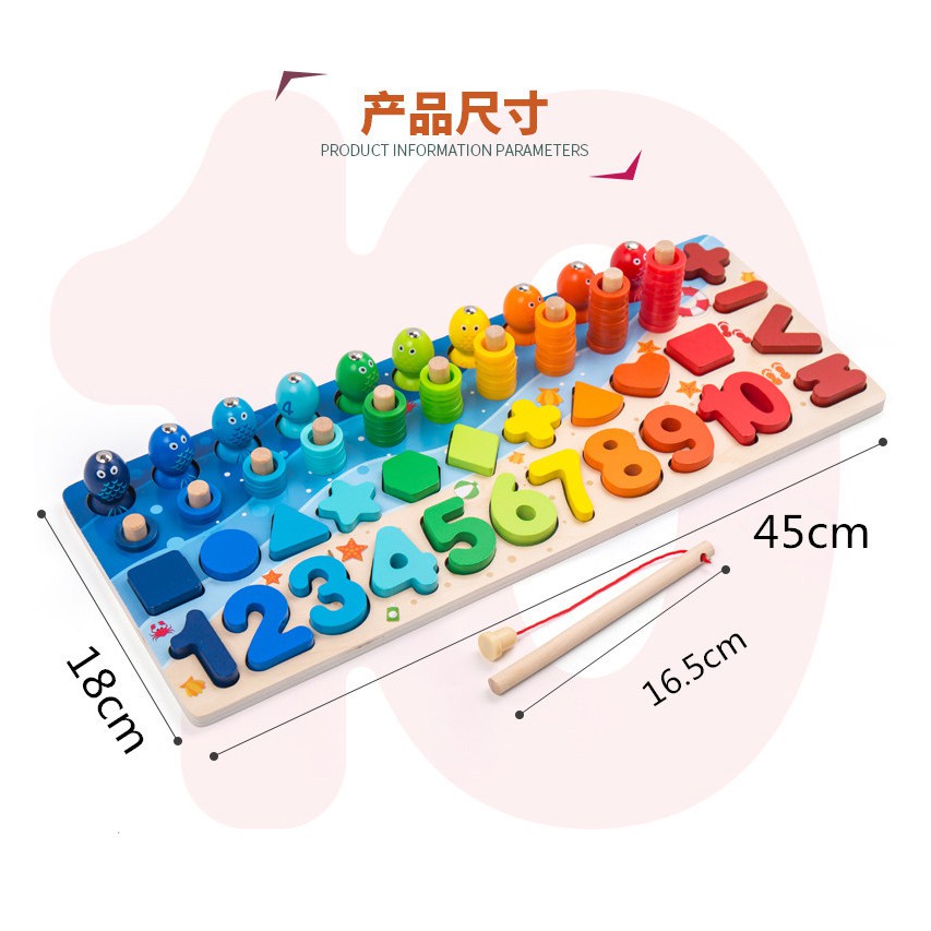 Bộ Đồ Chơi Xếp Hình Bằng Gỗ 5 Trong 1 Cho Bé