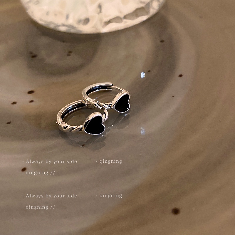 Khuyên tai DREJEW 1 hình trái tim phong cách hip hop thời trang Hàn Quốc đơn giản cá tính