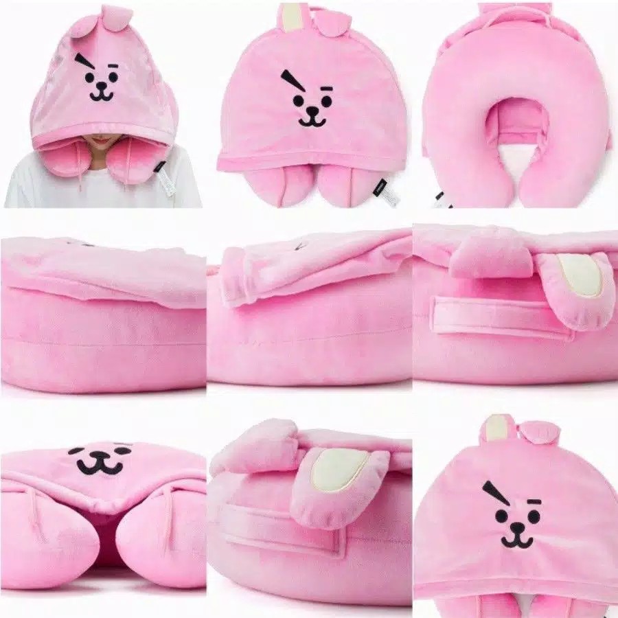 Gối Kê Cổ Hình Chữ U Kèm Nón Phong Cách Kpop BTS bt21