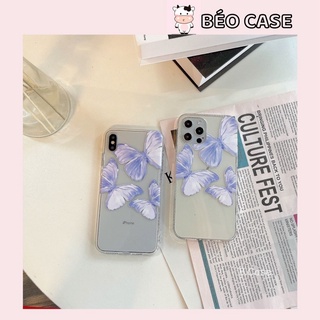 Ốp lưng trong dẻo in hình bướm tím 3d bo máy