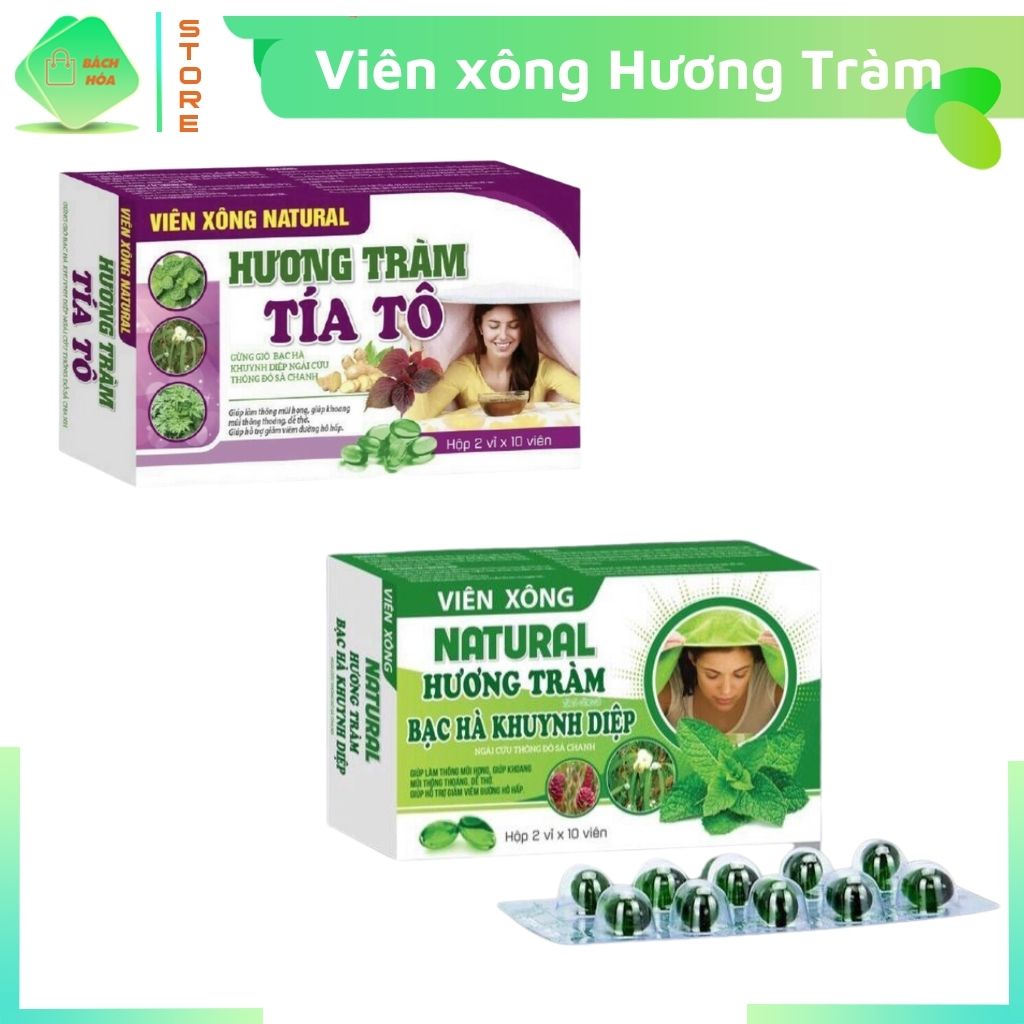 Combo 10 Hộp Viên Xông Hương Tràm Natural Thiên Nhiên, Viên Xông Thảo Dược