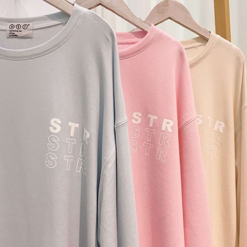 [STORY MADE] [STR] [ẢNH THẬT SHOP CHỤP] Áo sweater ba dòng STR, logo su A1569