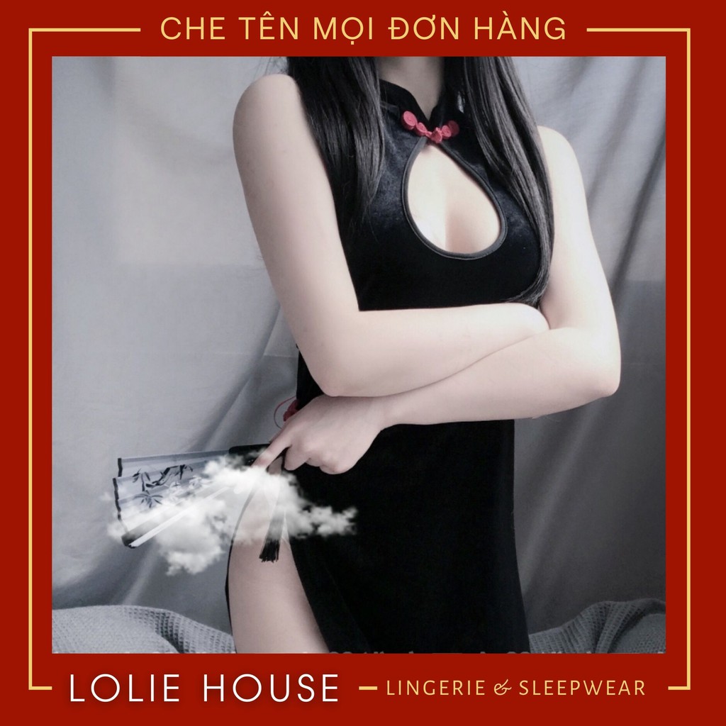 Cosplay Sườn xám đan dây sau lưng - Set váy ngủ sexy cosplay sườn xám LOLIE HOUSE - CP6