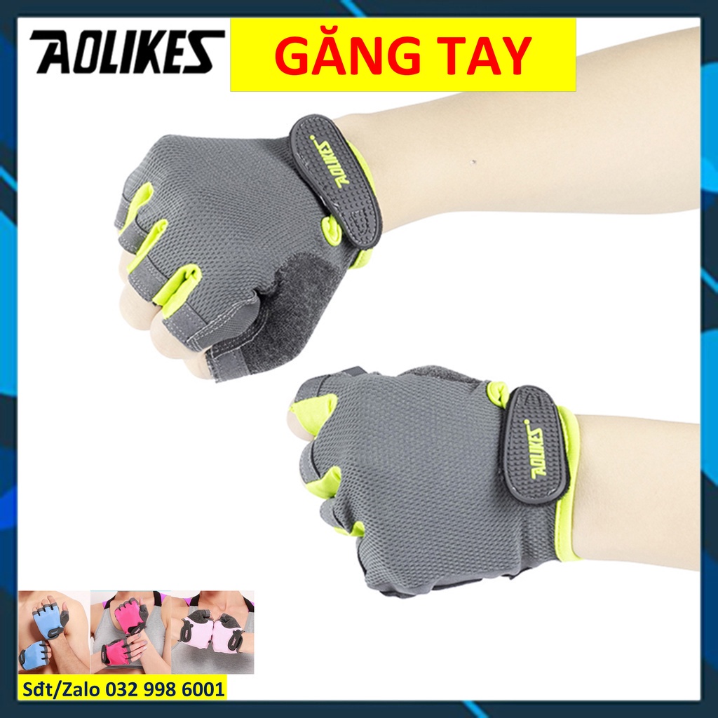 Găng tay thể thao Bao tay tập gym Găng tay gym nam nữ cao cấp chính hãng Aolikes có quấn cổ tay 112 113 110 ddcg