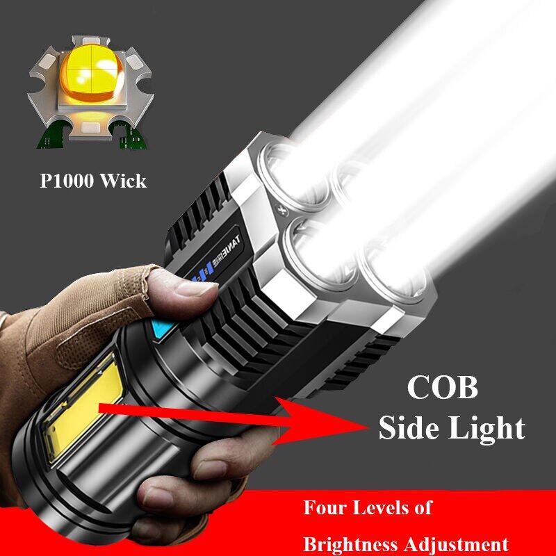 Đèn Pin Led Công Suất Cao Đèn Pin Siêu Sáng Led 4 Chế Độ Công Tắc