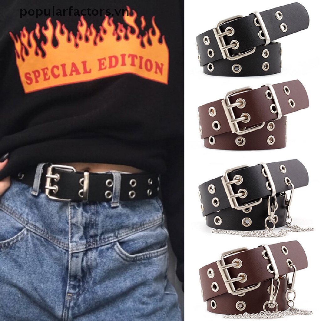 Thắt Lưng Giả Da Phối Khóa Kim Loại Thời Trang 2020 Cá Tính Cho Nữ