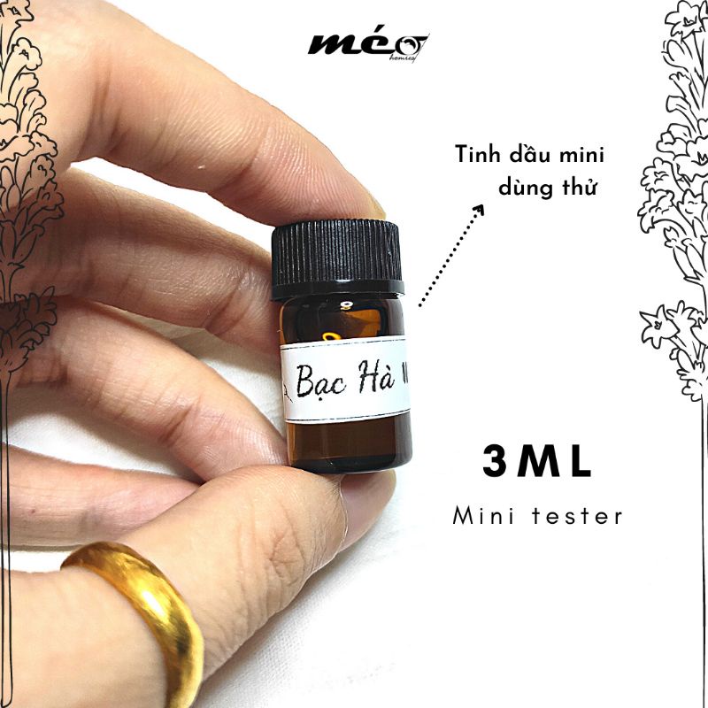 Tinh dầu mini BẠC HÀ nguyên chất xông thơm phòng, xông mặt, làm nến thơm - Bản mini 3ml