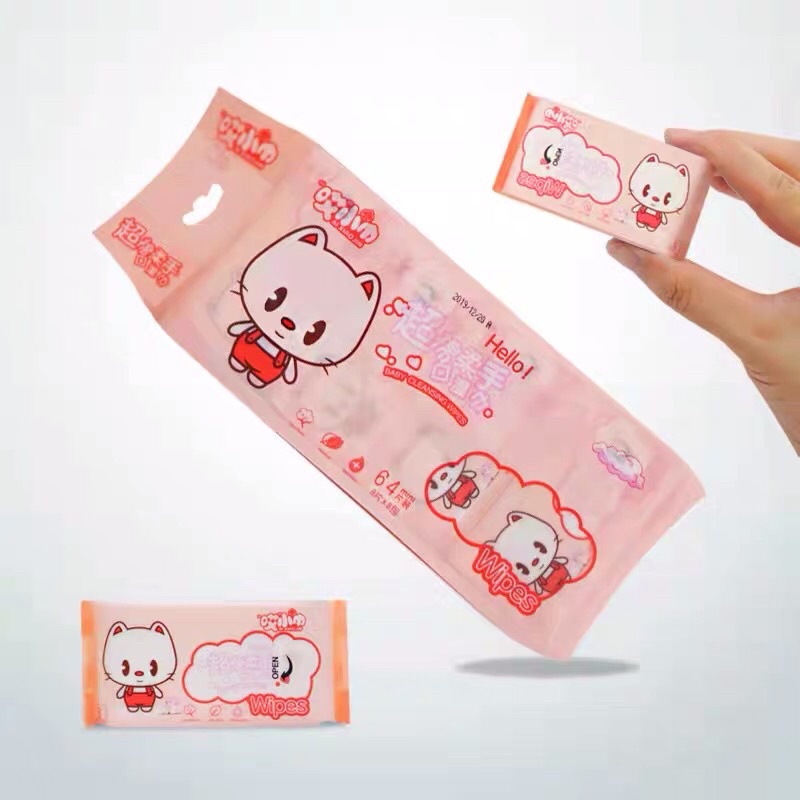 Set 8 gói Khăn giấy ướt mini, khăn ướt bỏ túi nhỏ gọn, tiện lợi, dễ dàng sử dụng